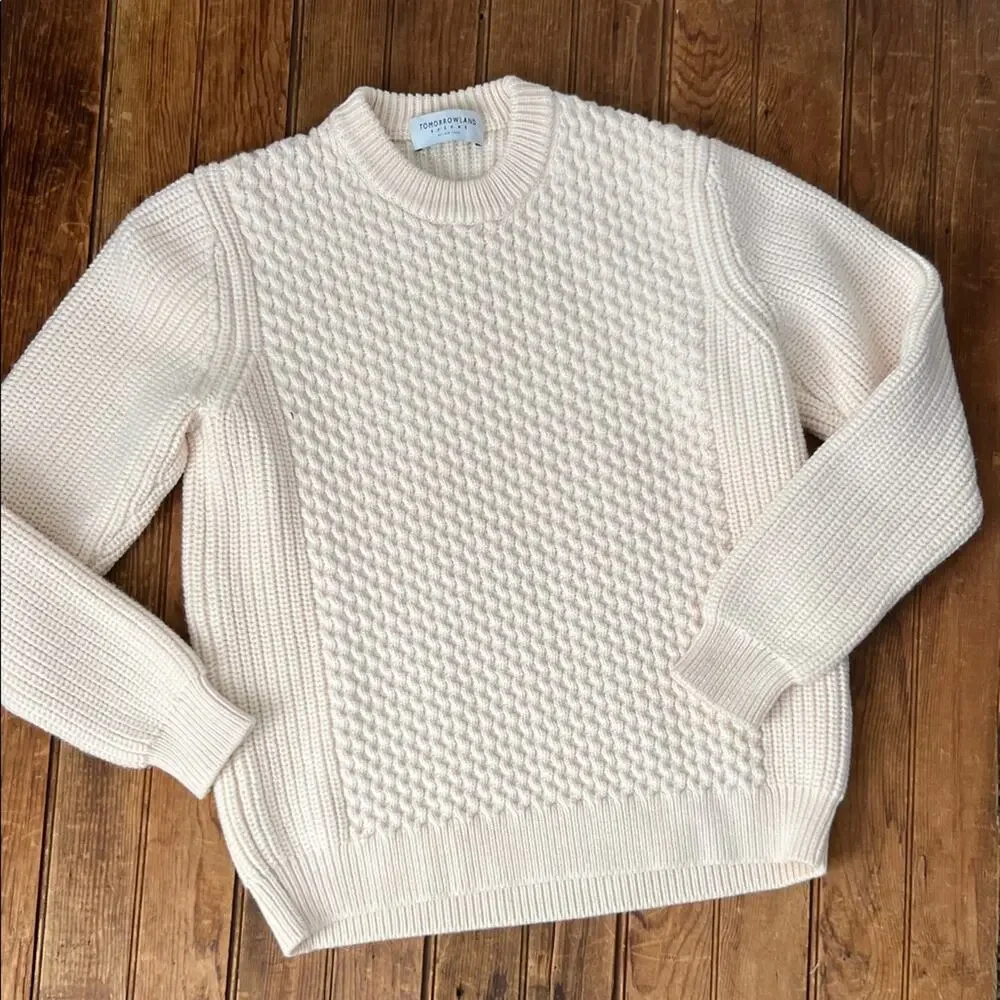 TOMORROWLAND crew neck sweater heavyweight Cream Knit chunky classic Pullover